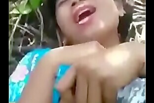 Indian Girl Crying in Forest
