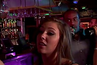 Whore gets fucked on a bar